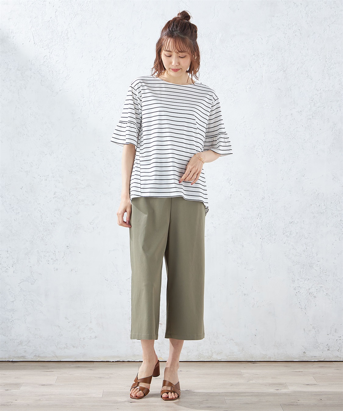 Petit Honfleur フレアスリーブボーダープルオーバー_sub_7