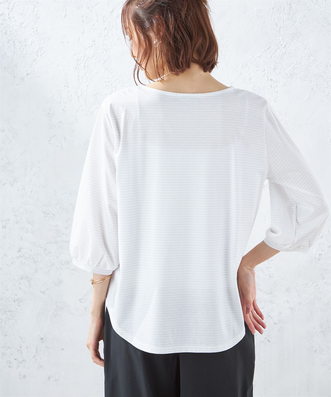 Petit Honfleur ラウンドヘムボーダープルオーバー_sub_3