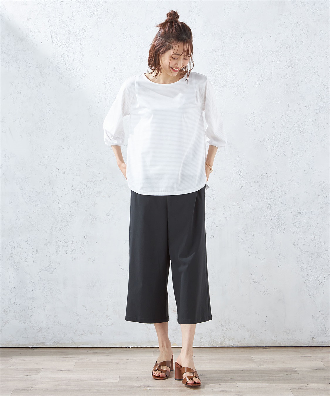 Petit Honfleur ラウンドヘムボーダープルオーバー_sub_8