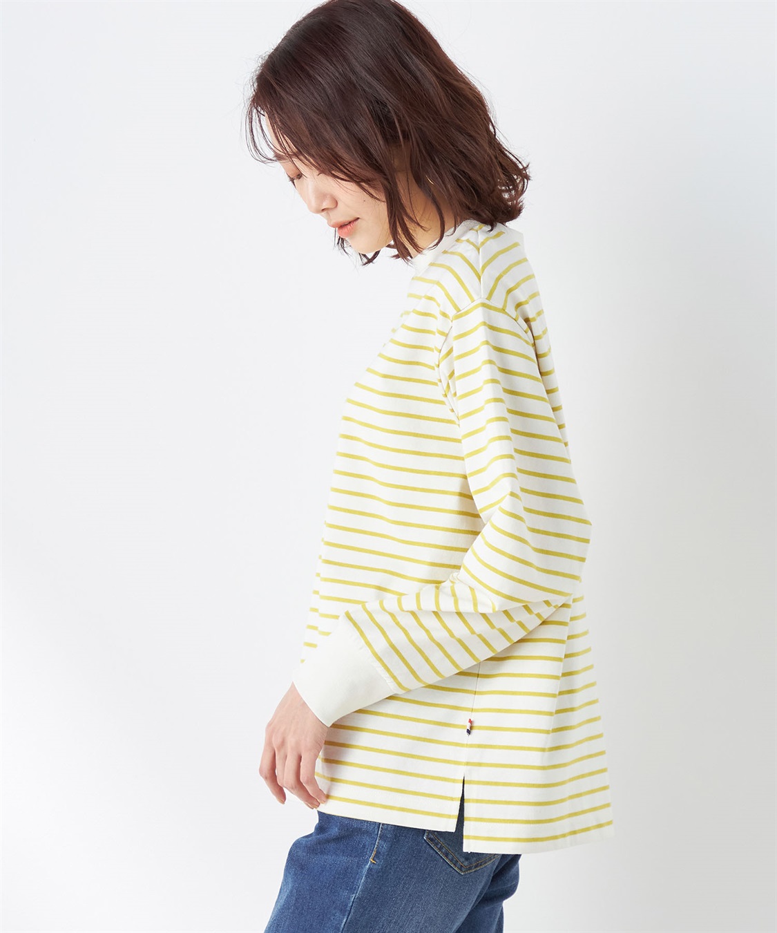 Petit Honfleur モックネックボーダーTシャツ_sub_1