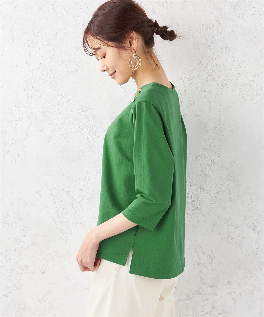 Petit Honfleur ボタンアクセントプルオーバー_sub_1