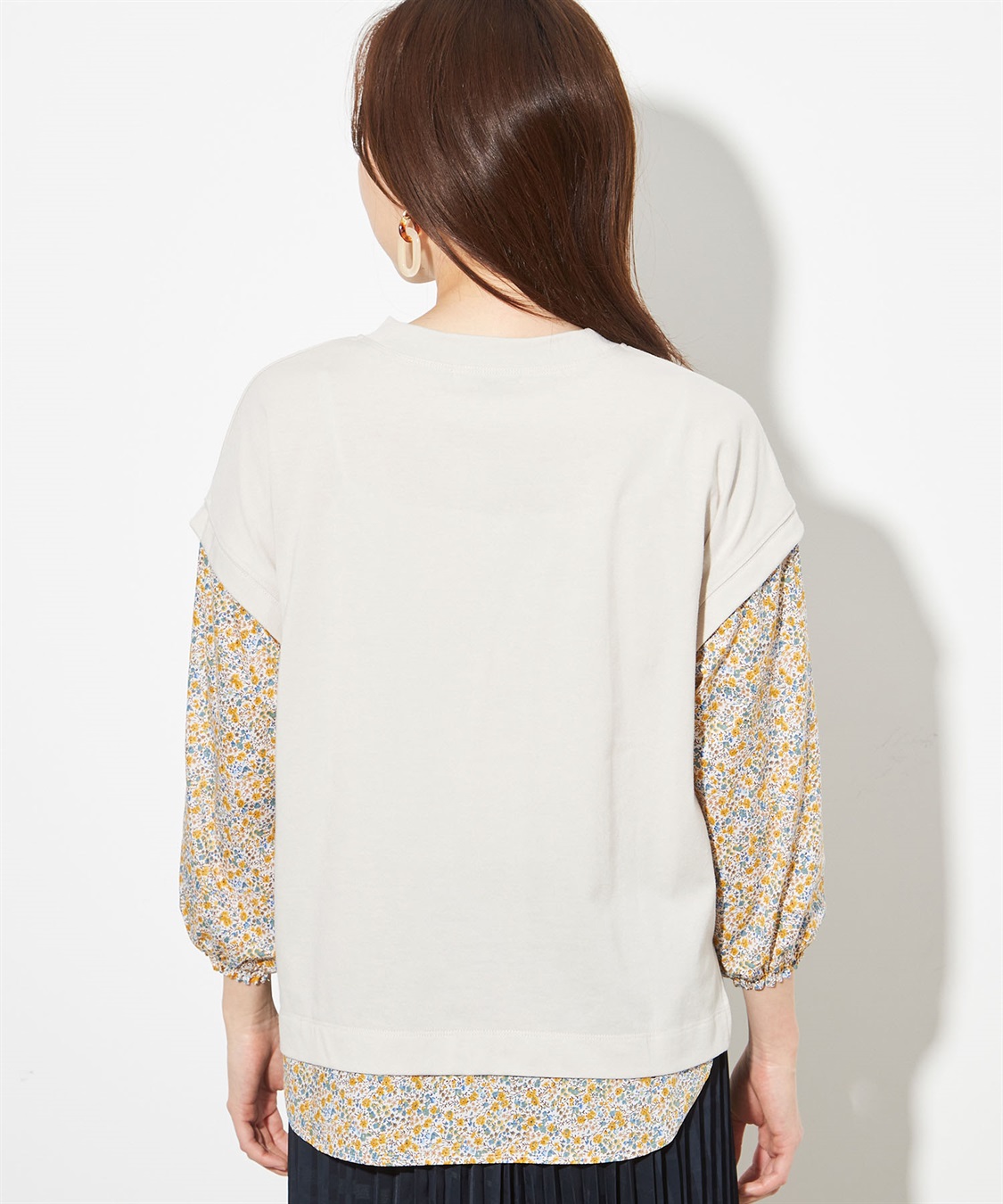 Petit Honfleur リバティプリント切替プルオーバー_sub_3