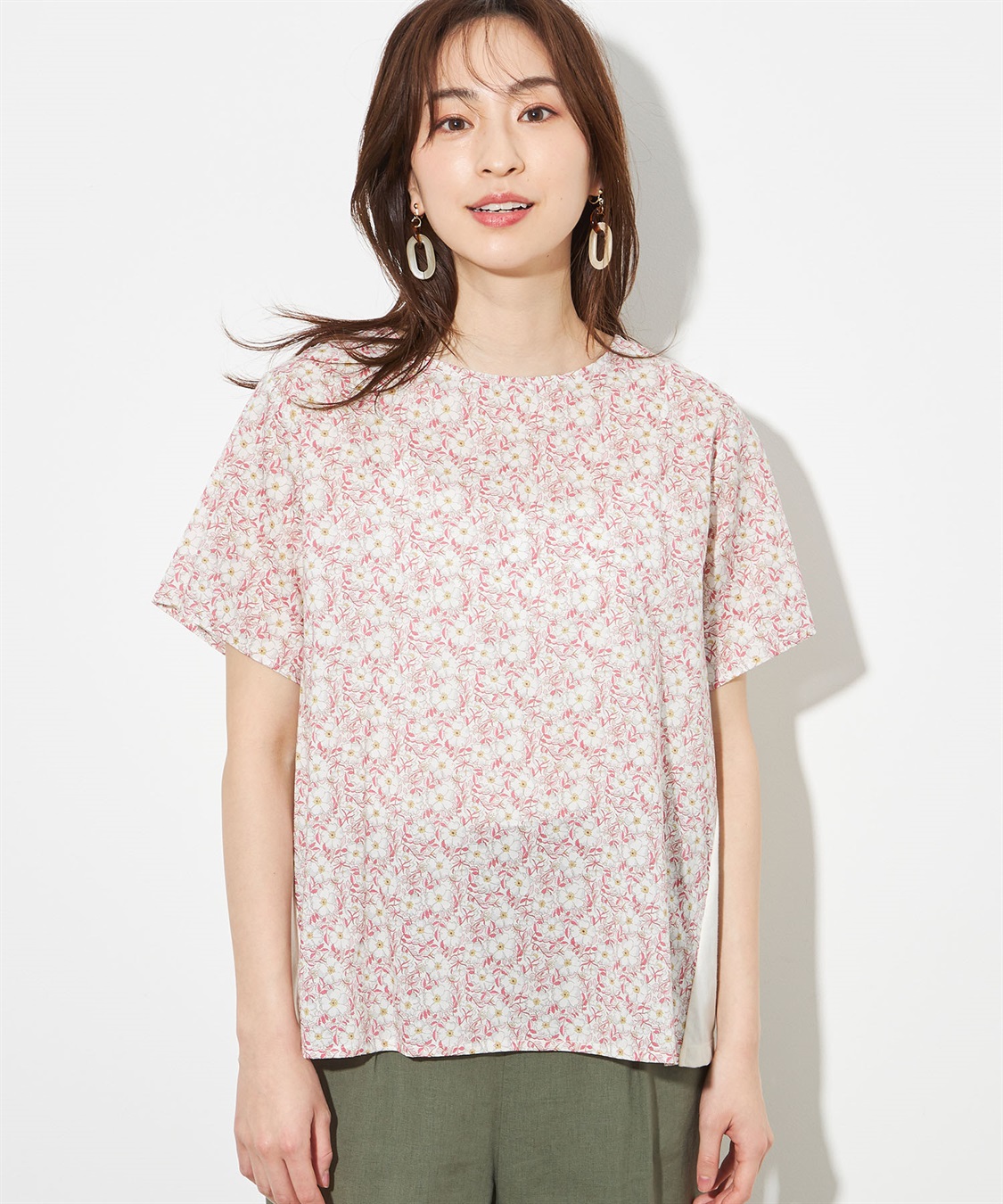 Petit Honfleur リバティプリントフロント切替プルオーバー_sub_1