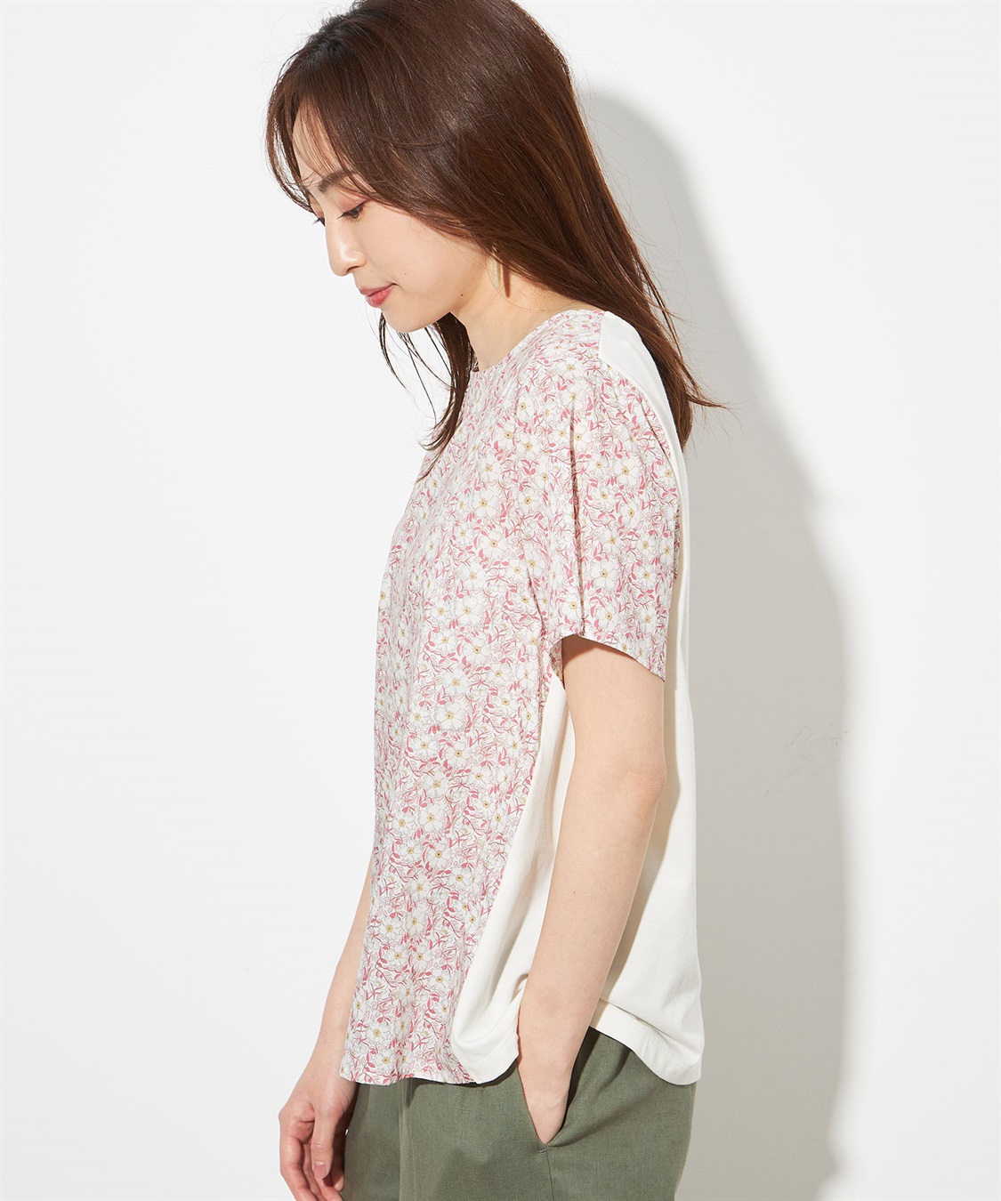 Petit Honfleur リバティプリントフロント切替プルオーバー_sub_2