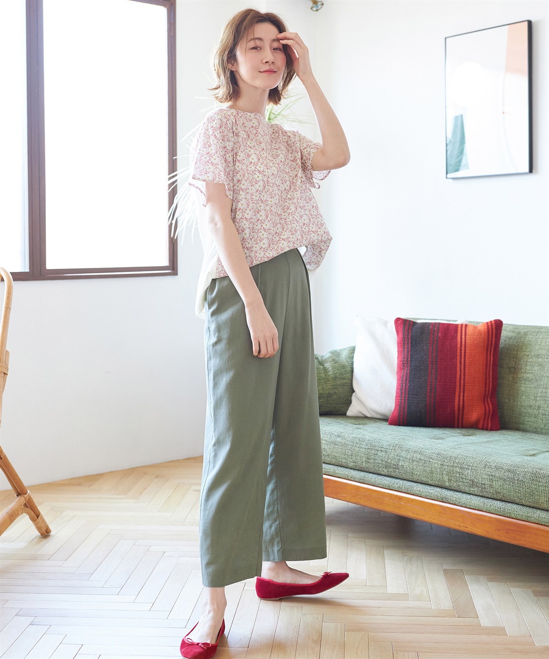 Petit Honfleur リバティプリントフロント切替プルオーバー_sub_9