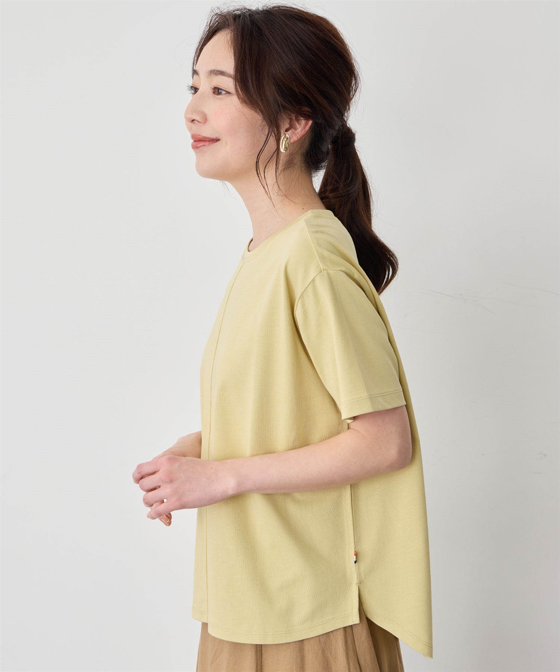 Petit Honfleur 【冷感・UVカット】ラウンドヘムTシャツ_sub_3