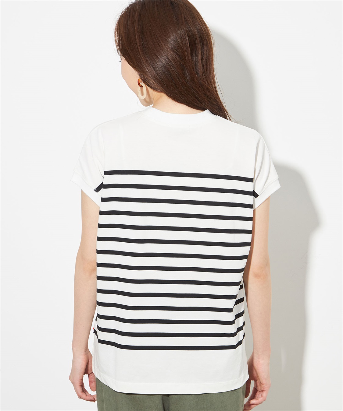 Petit Honfleur 【接触冷感】クーラータッチボーダーモックネックＴシャツ_sub_2