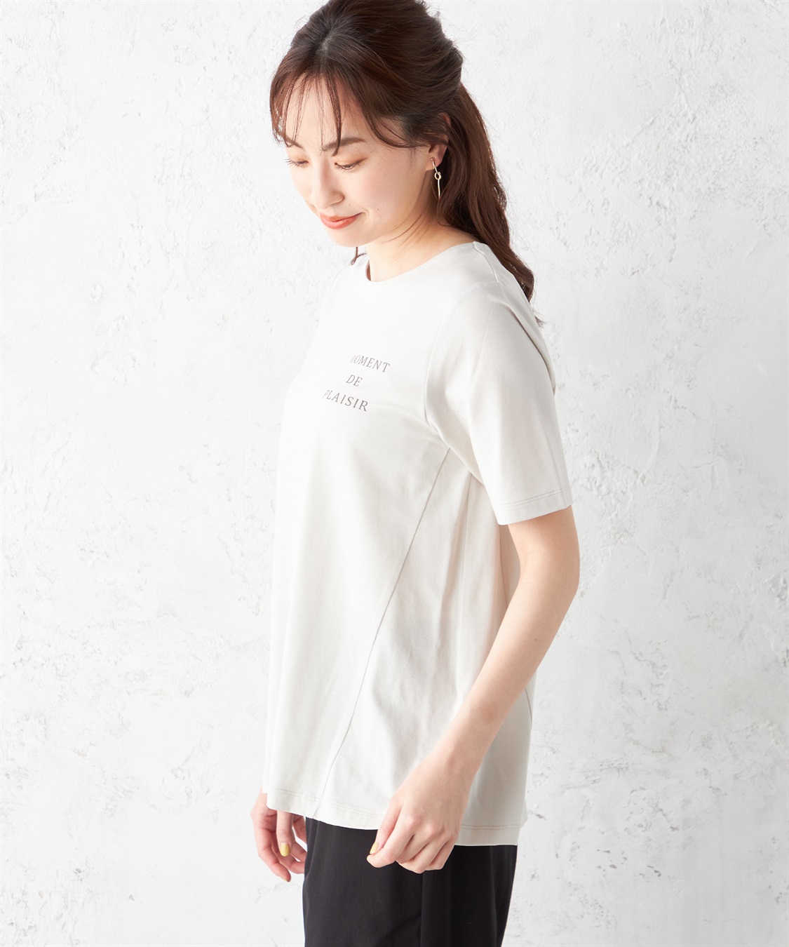 Petit Honfleur 【接触冷感】フレアロゴTシャツ_sub_2