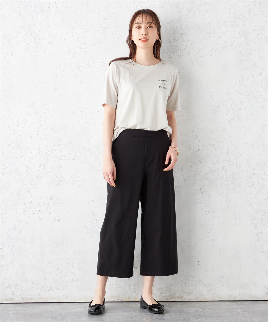 Petit Honfleur 【接触冷感】フレアロゴTシャツ_sub_8