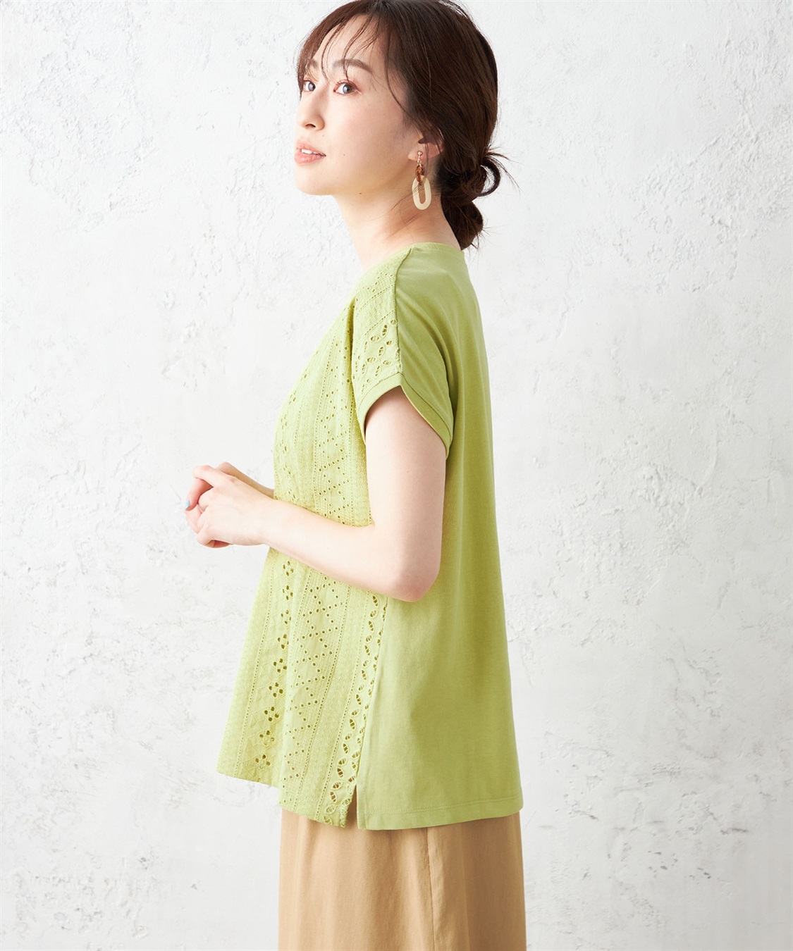 Petit Honfleur フロントレースモックネックプルオーバー_sub_1