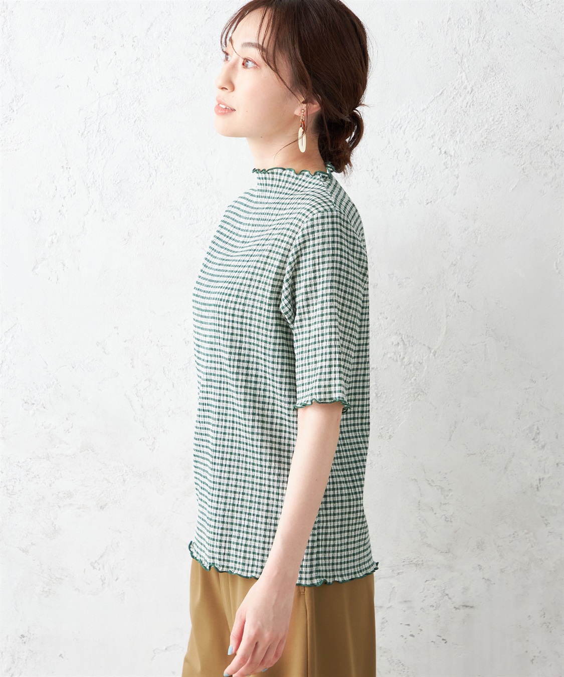 Petit Honfleur シャーリングチェックプルオーバー_sub_1