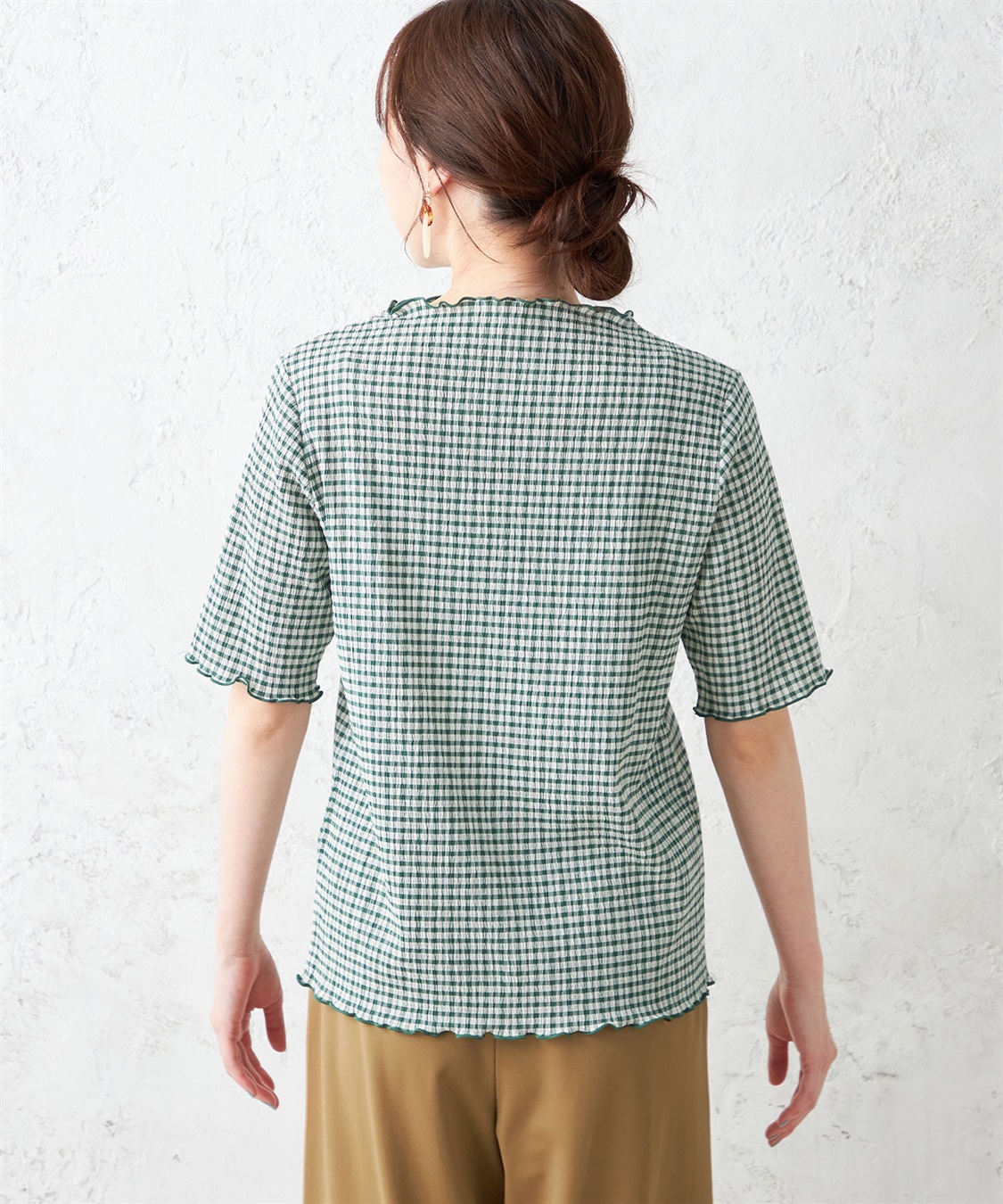 Petit Honfleur シャーリングチェックプルオーバー_sub_2