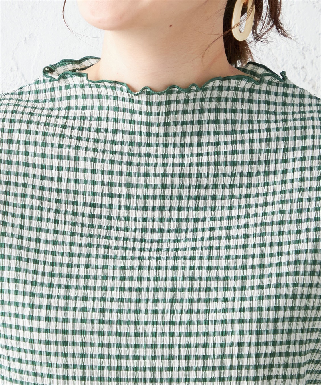 Petit Honfleur シャーリングチェックプルオーバー_sub_3