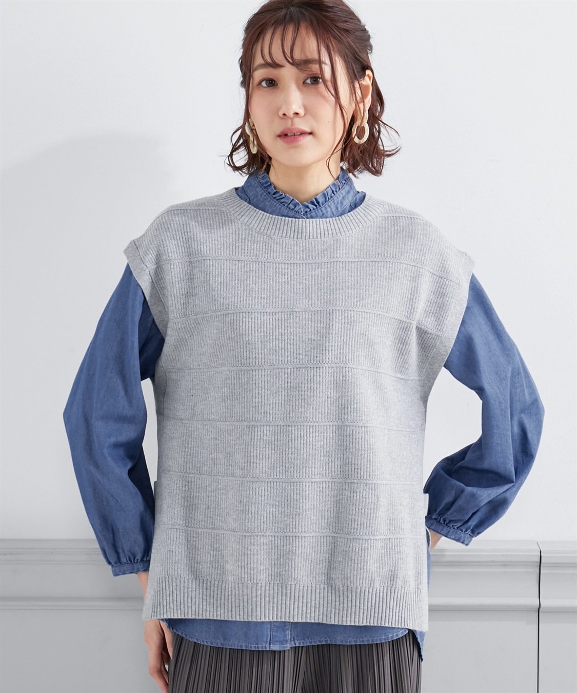 Petit Honfleur 畔編みニットベスト_sub_1