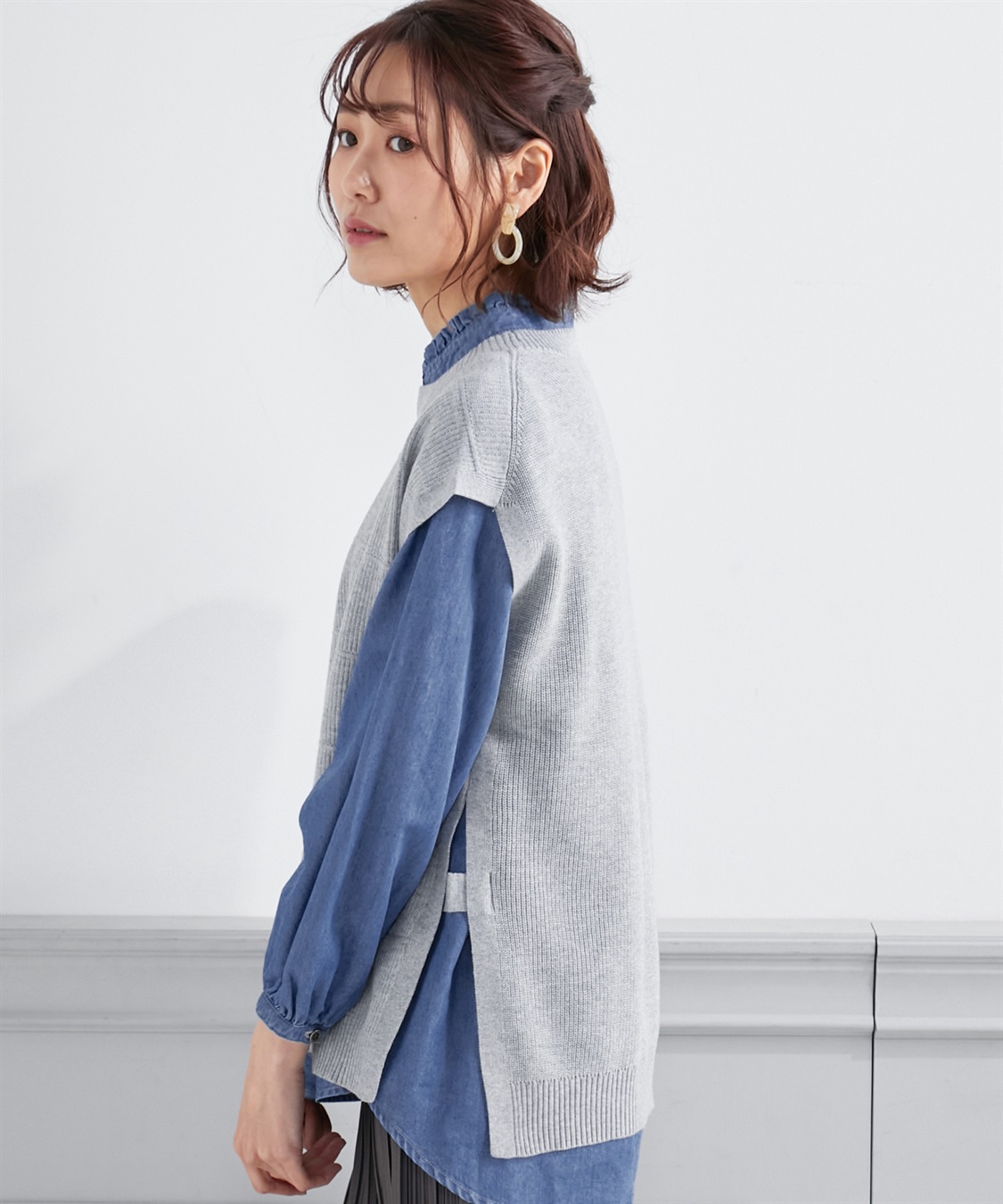 Petit Honfleur 畔編みニットベスト_sub_2