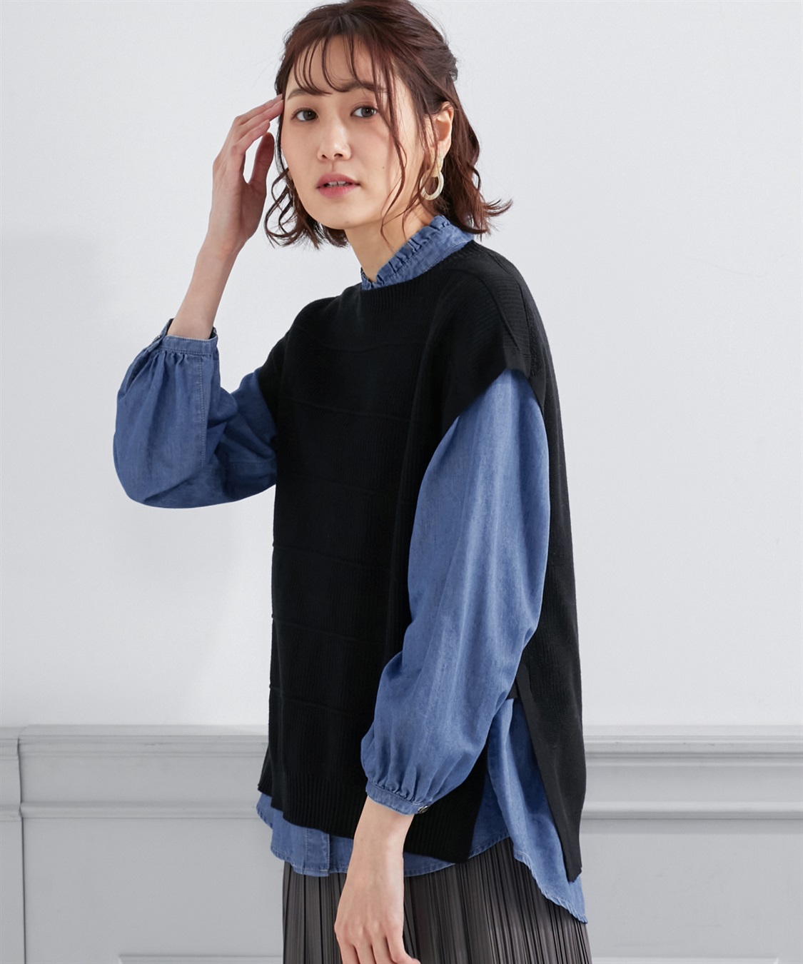 Petit Honfleur 畔編みニットベスト_sub_10