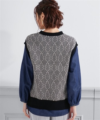 Petit Honfleur ジャガードニットベスト_subthumb_2