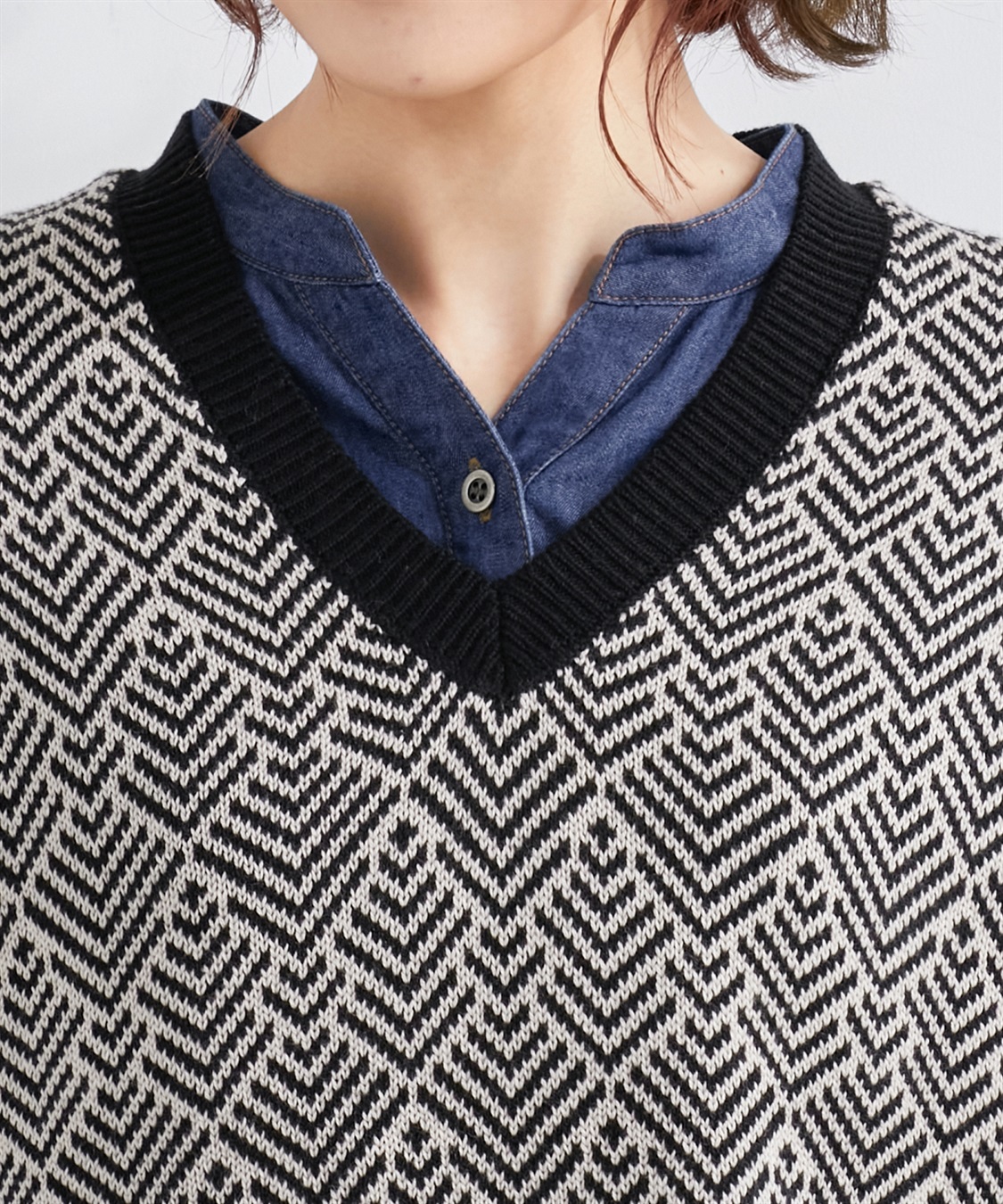 ジャガードニットベスト Petit Honfleur｜クロスプラス公式通販サイト