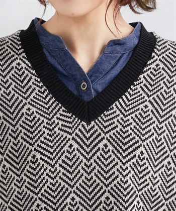 Petit Honfleur ジャガードニットベスト_subthumb_3