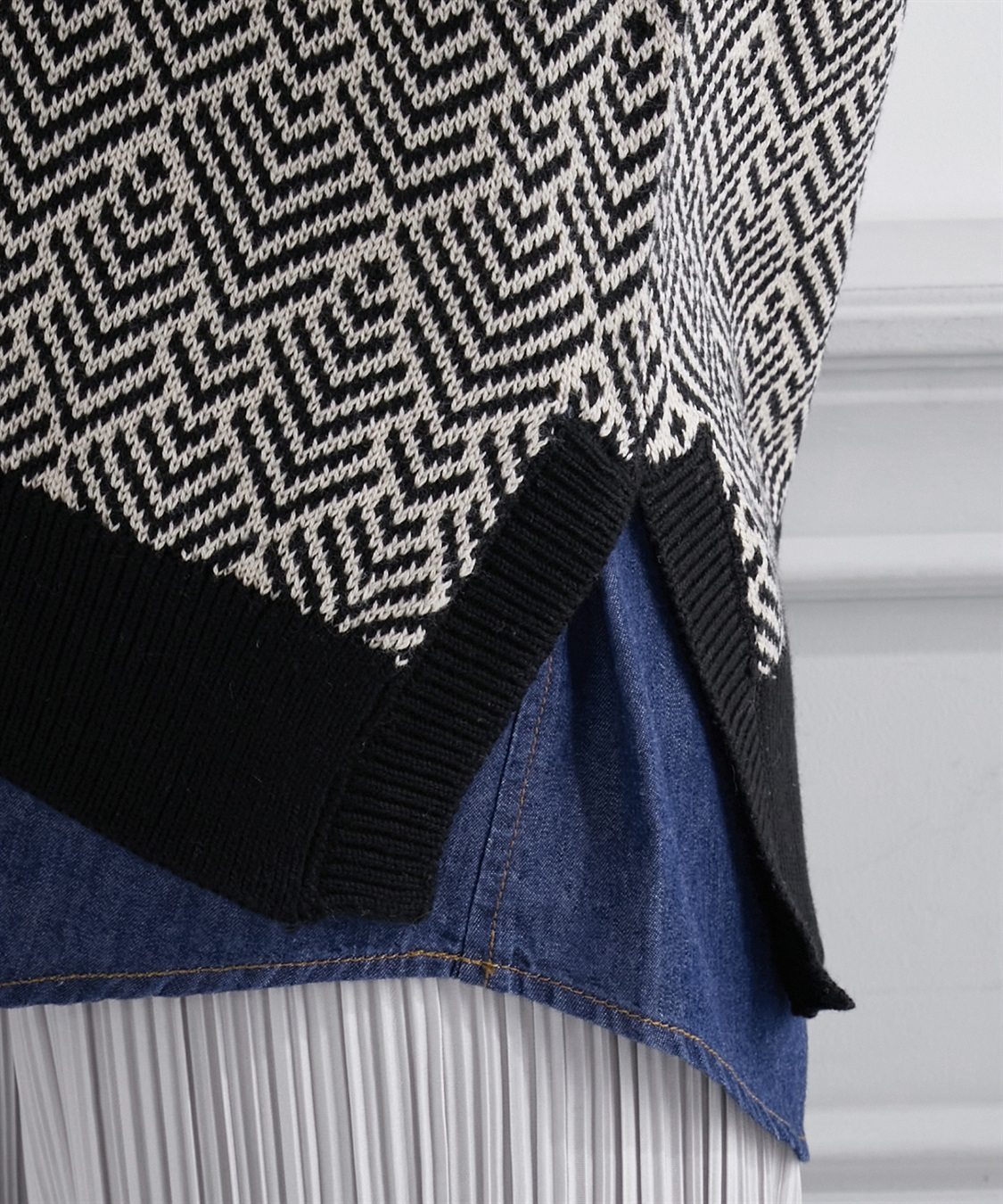 Petit Honfleur ジャガードニットベスト_sub_5