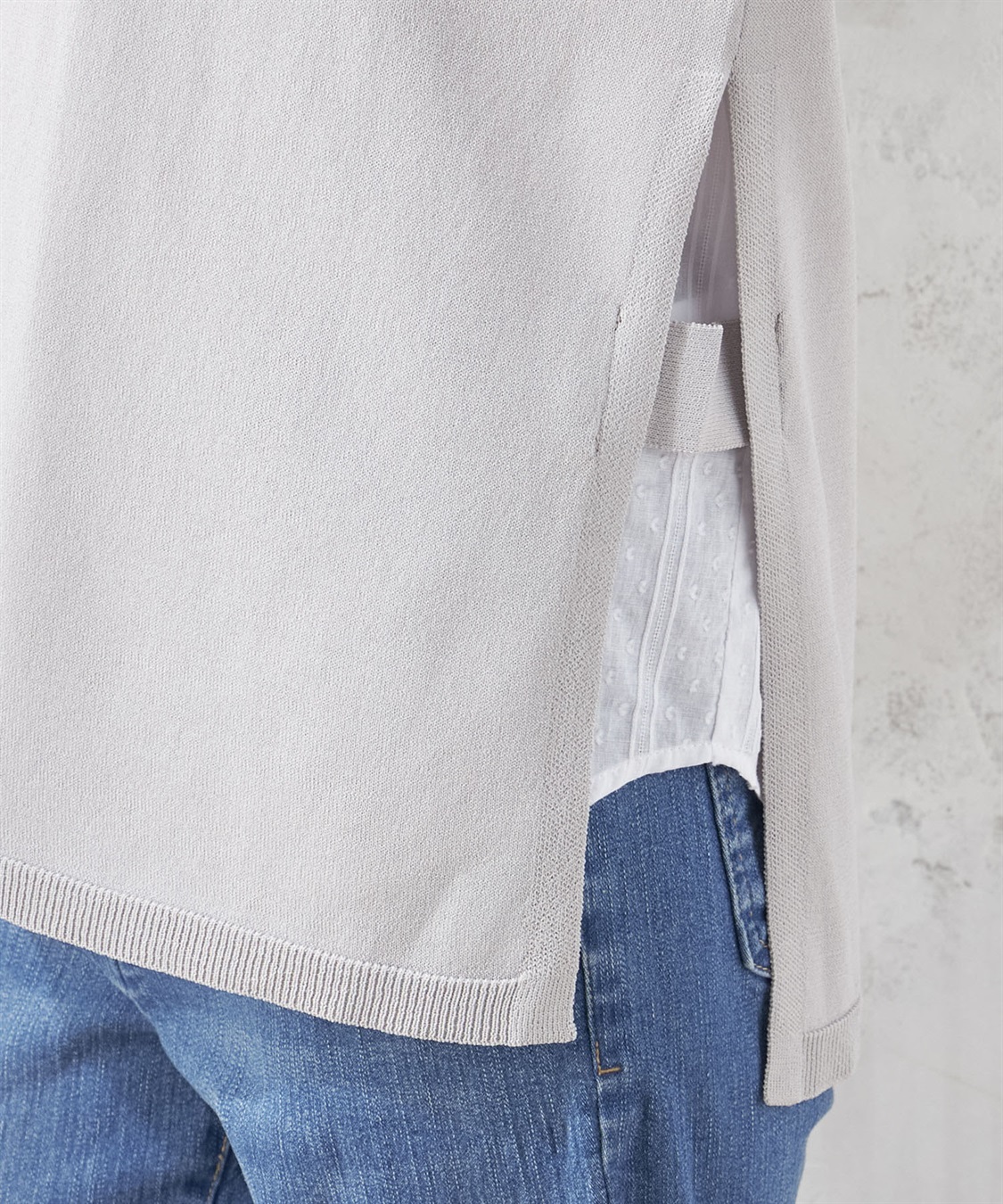 Petit Honfleur ウォッシャブルサイドスリットニットベスト_sub_5