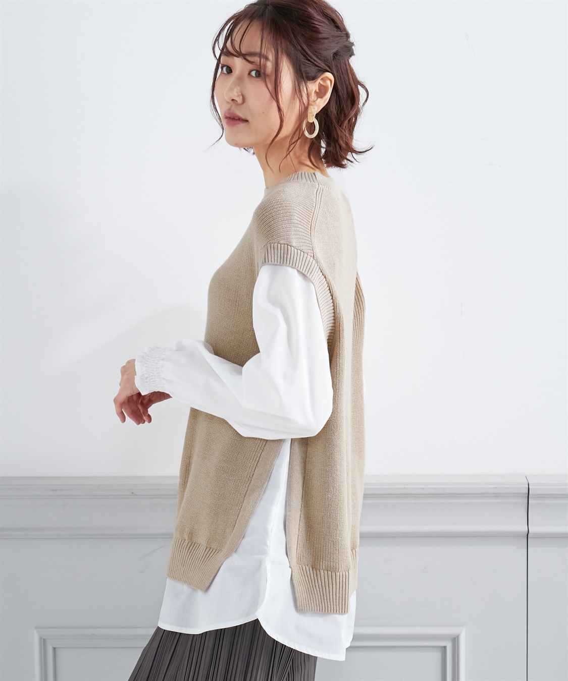 Petit Honfleur レイヤード風ニットプルオーバー_sub_1