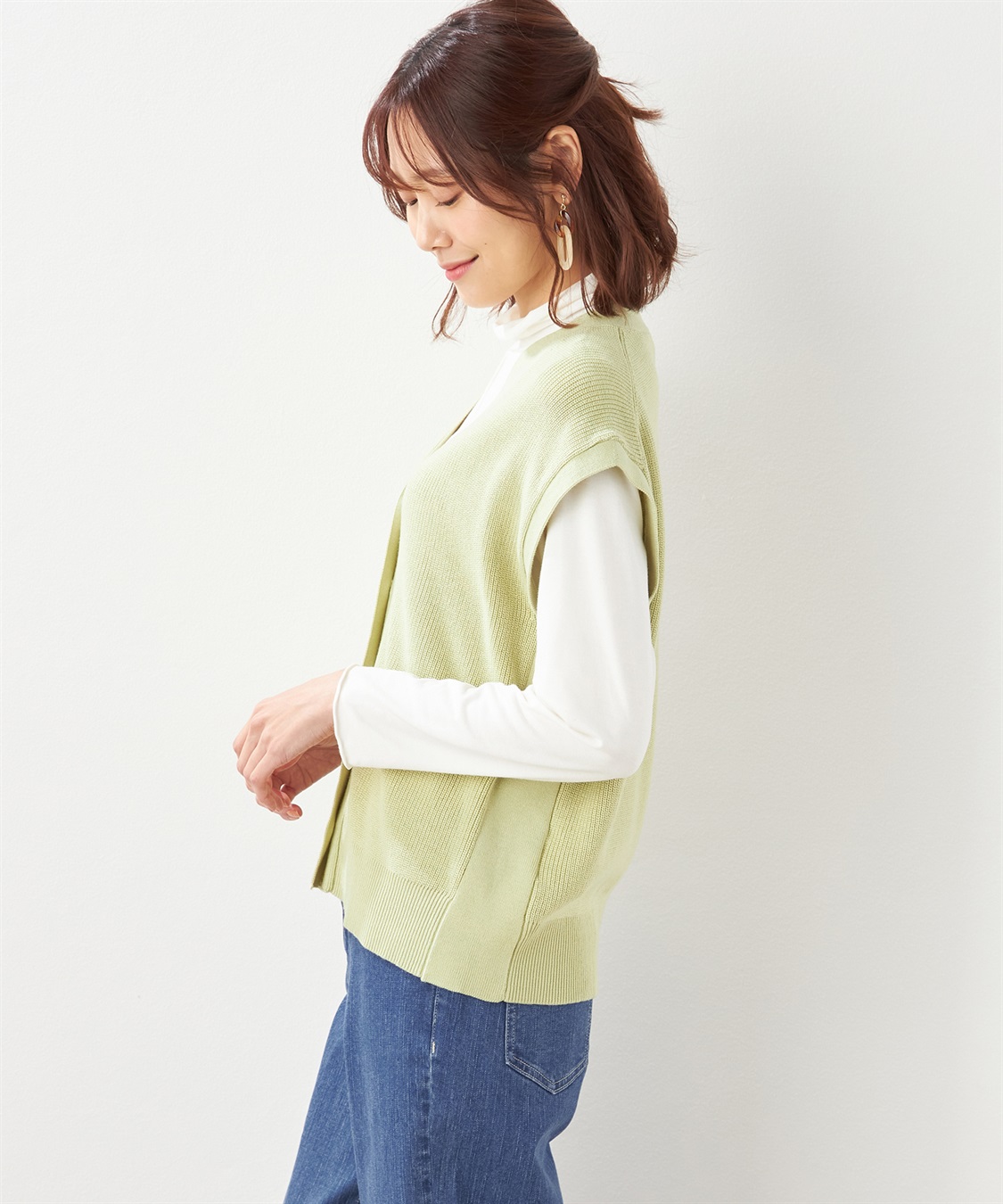 Petit Honfleur 畦編みニットベスト_sub_1