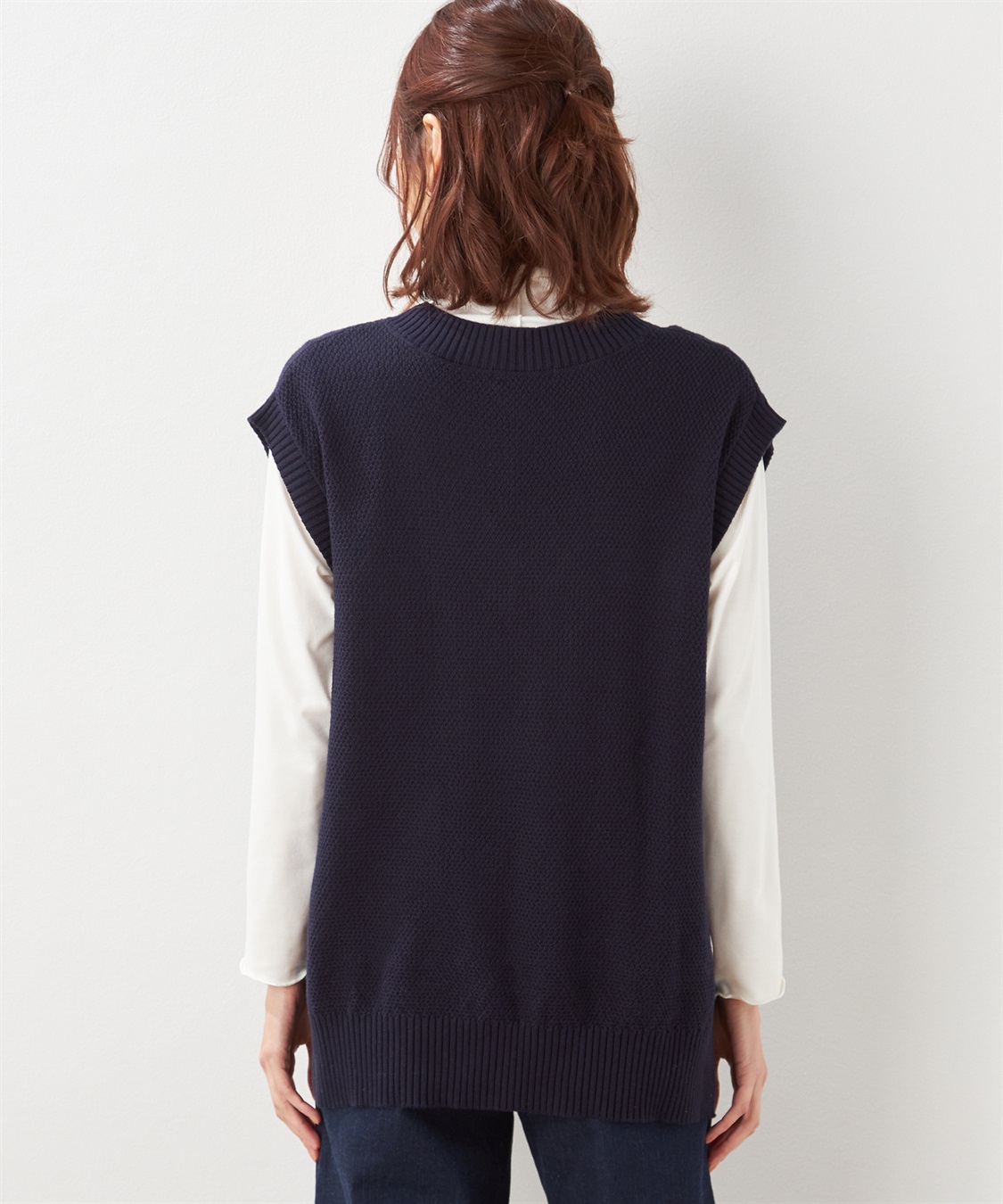 Petit Honfleur ツイードVネックベスト_sub_2