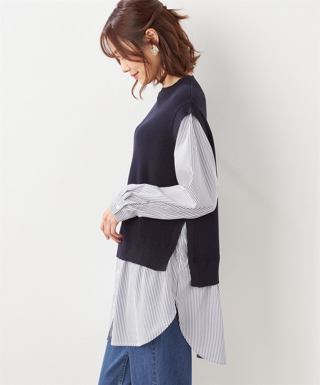 Petit Honfleur レイヤードニットプルオーバー_sub_1