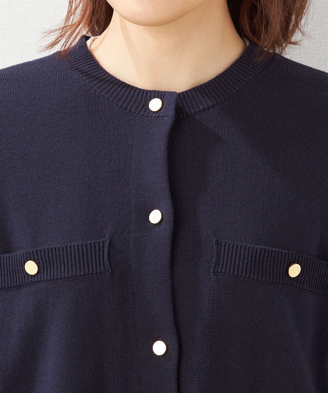 Petit Honfleur ボタンアクセントニットカーディガン_sub_4