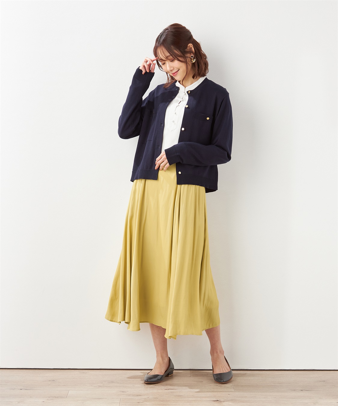 Petit Honfleur ボタンアクセントニットカーディガン_sub_8