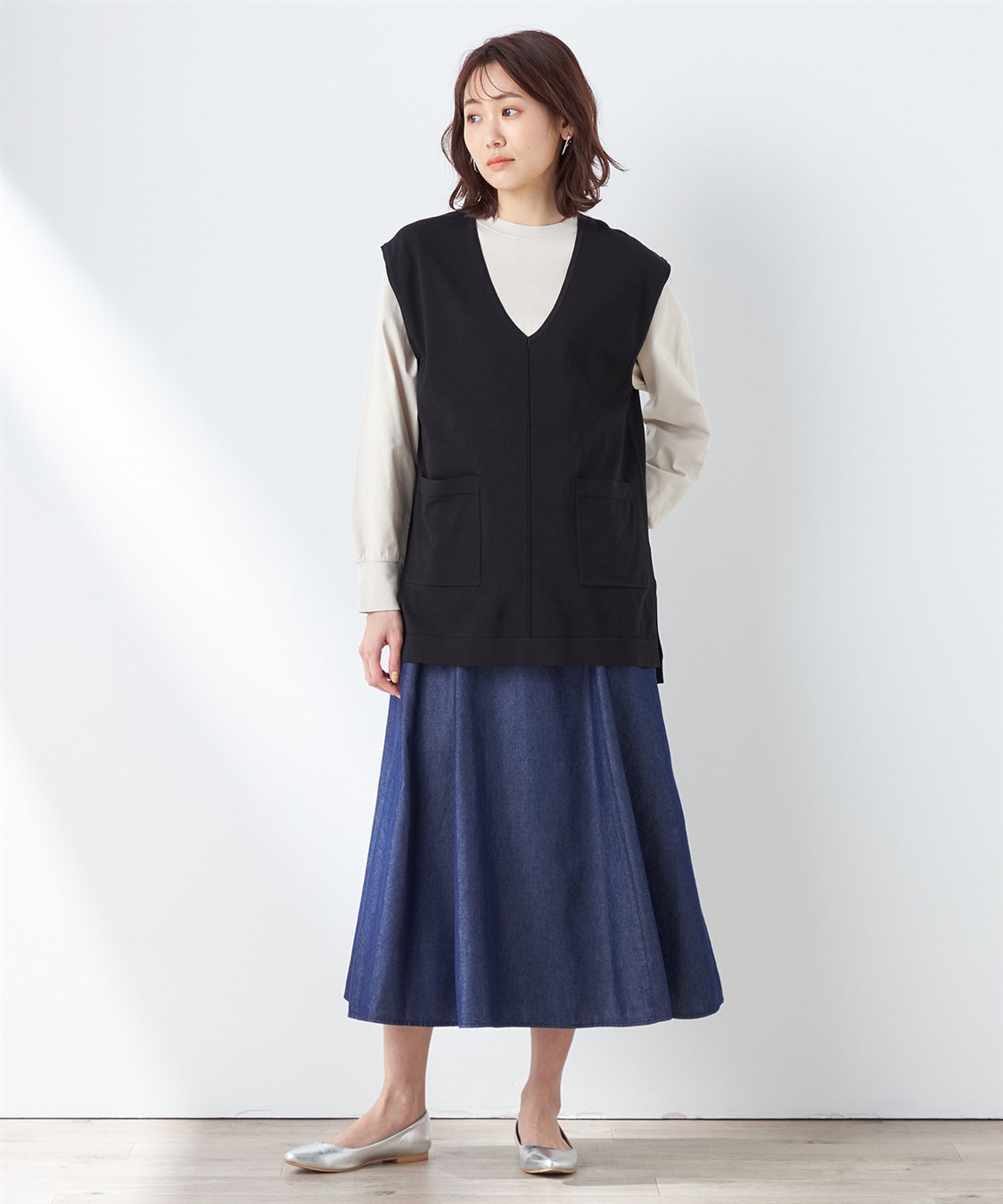 Petit Honfleur Vネックニットベスト_sub_8