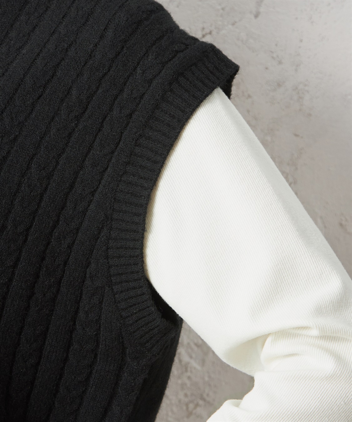 Petit Honfleur ケーブル編みベスト_sub_4