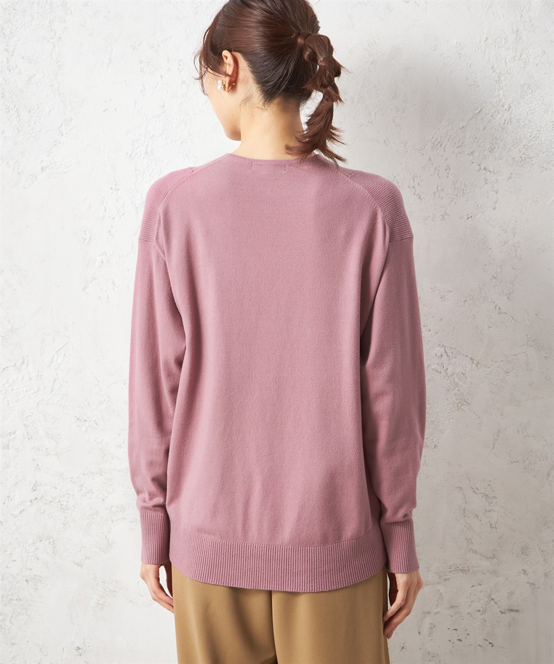 Petit Honfleur 畦編みVネックプルオーバー_sub_3