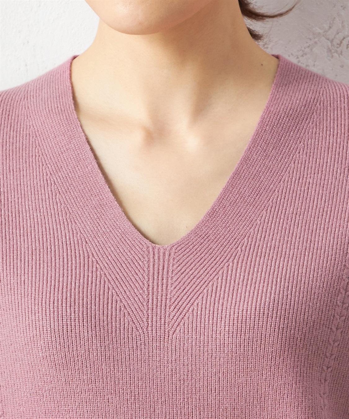 畦編みVネックプルオーバー Petit Honfleur｜クロスプラス公式通販サイト