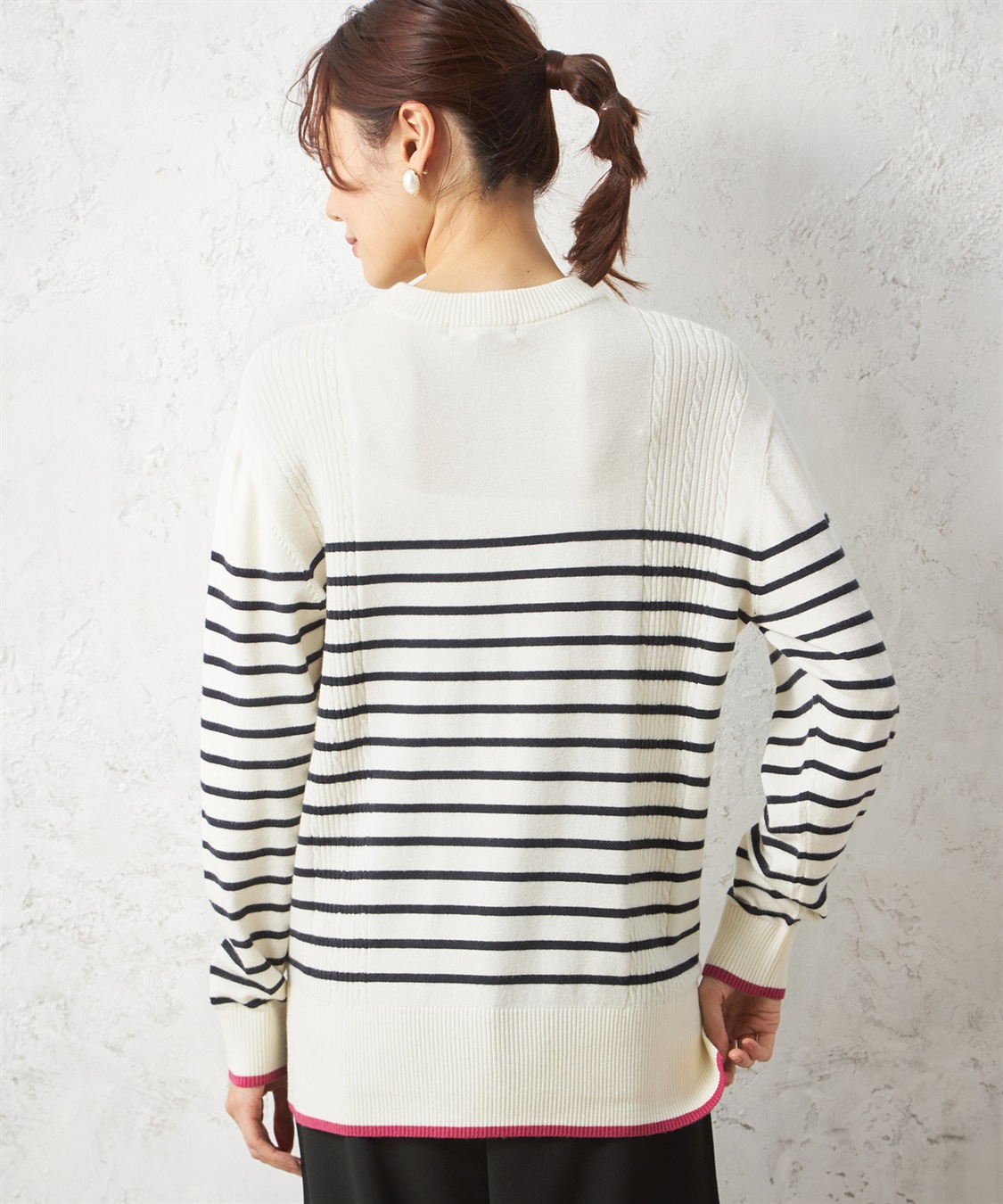 Petit Honfleur パネルボーダープルオーバー_sub_3