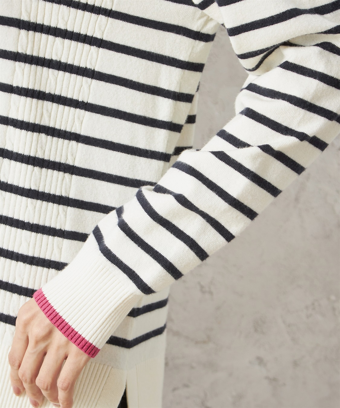 Petit Honfleur パネルボーダープルオーバー_sub_6