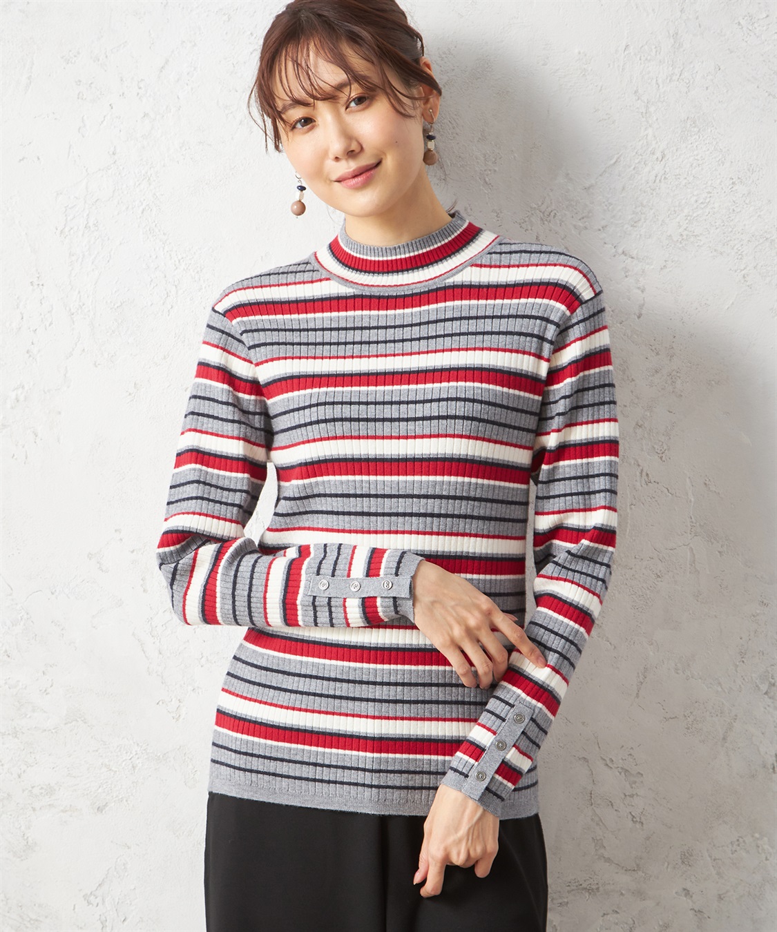 Petit Honfleur ワイドリブマルチボーダープルオーバー_sub_1