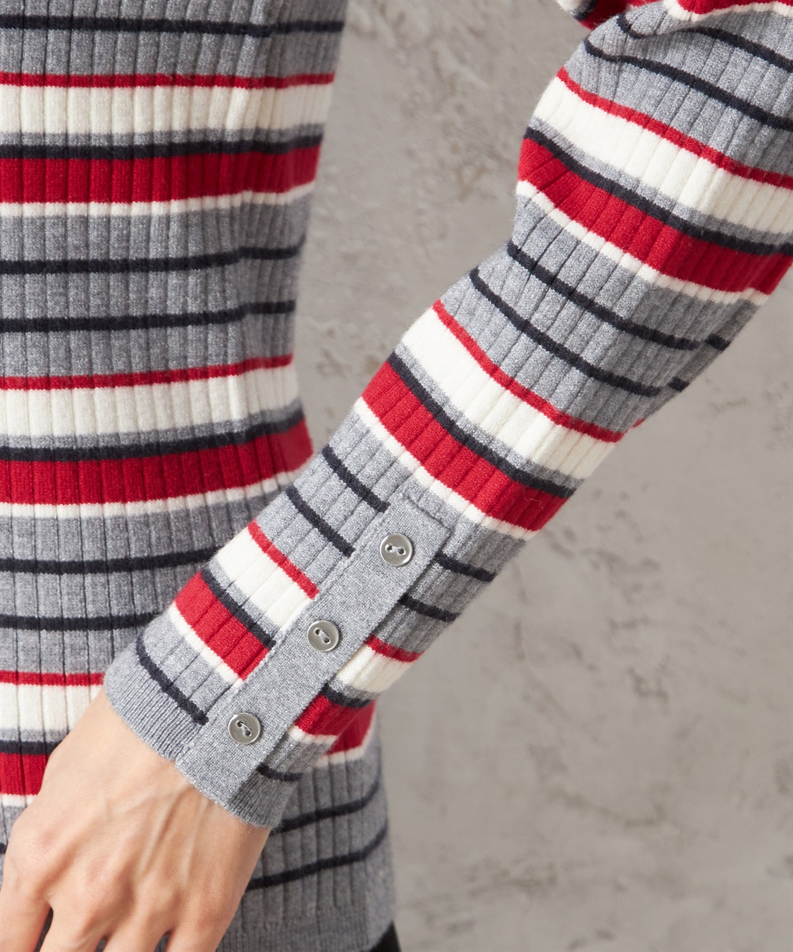 Petit Honfleur ワイドリブマルチボーダープルオーバー_sub_5