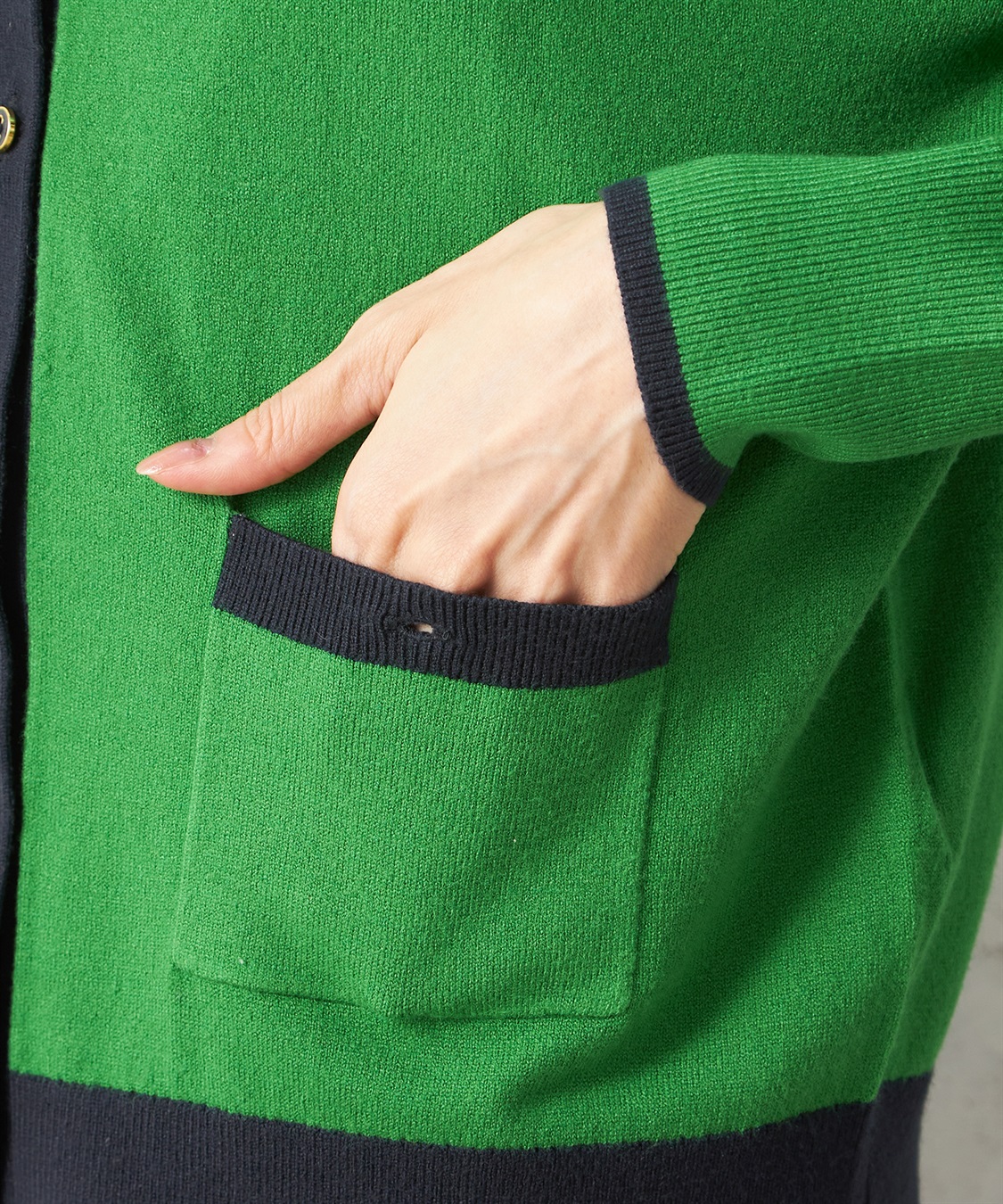 Petit Honfleur バイカラーカーディガン_sub_6