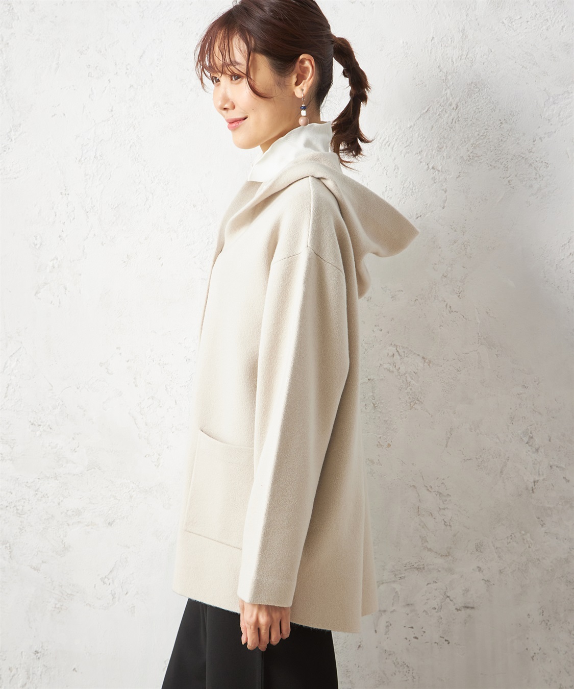 Petit Honfleur フードトッパーコーディガン_sub_2