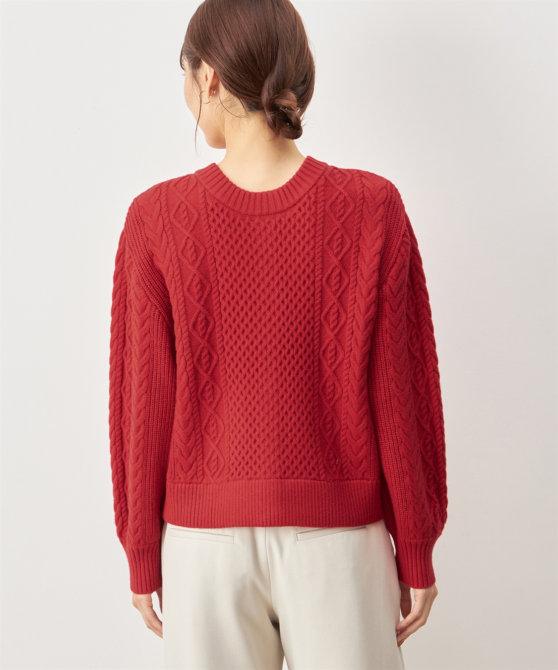 Petit Honfleur アラン柄編みカーディガン_sub_2