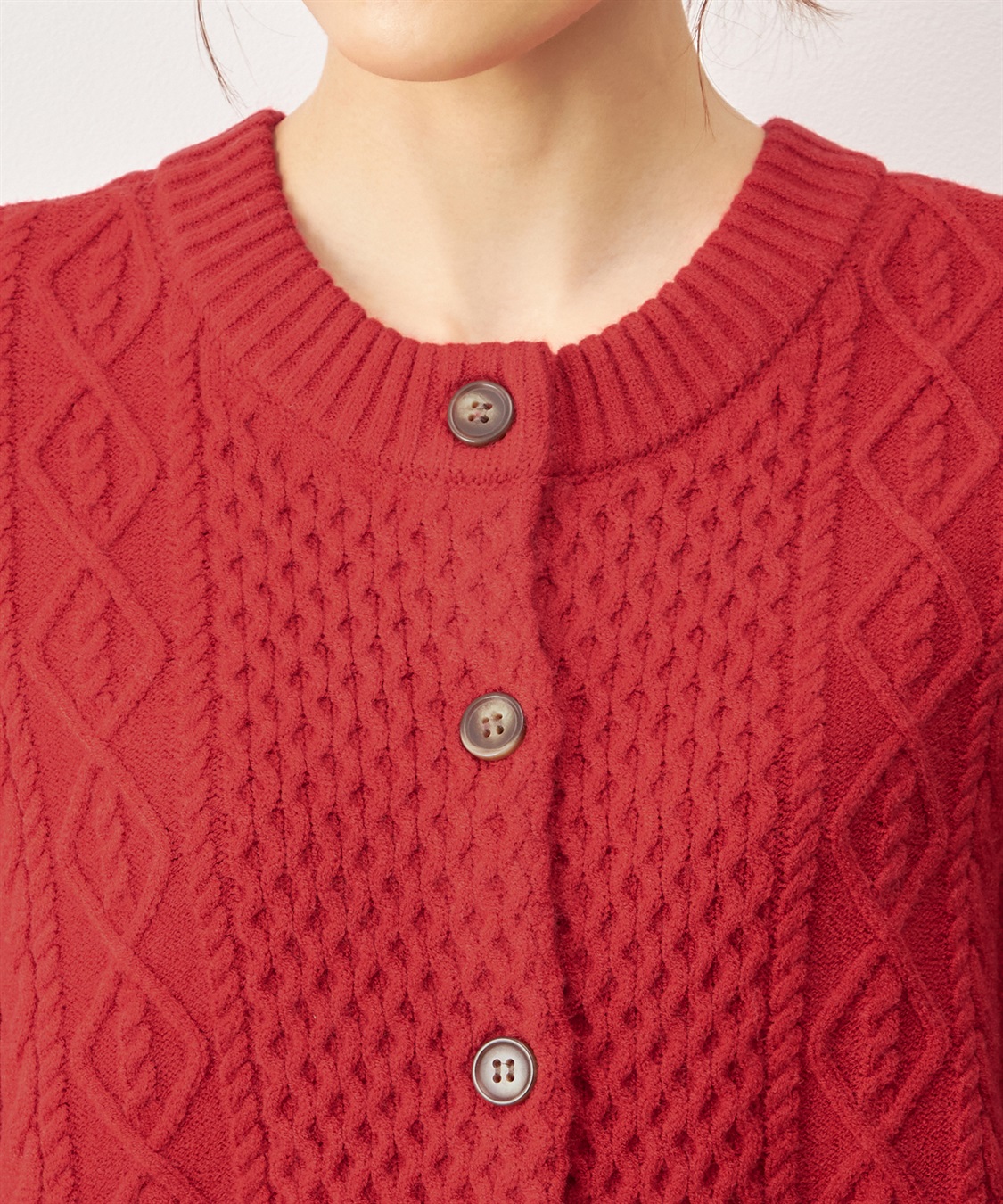 Petit Honfleur アラン柄編みカーディガン_sub_3