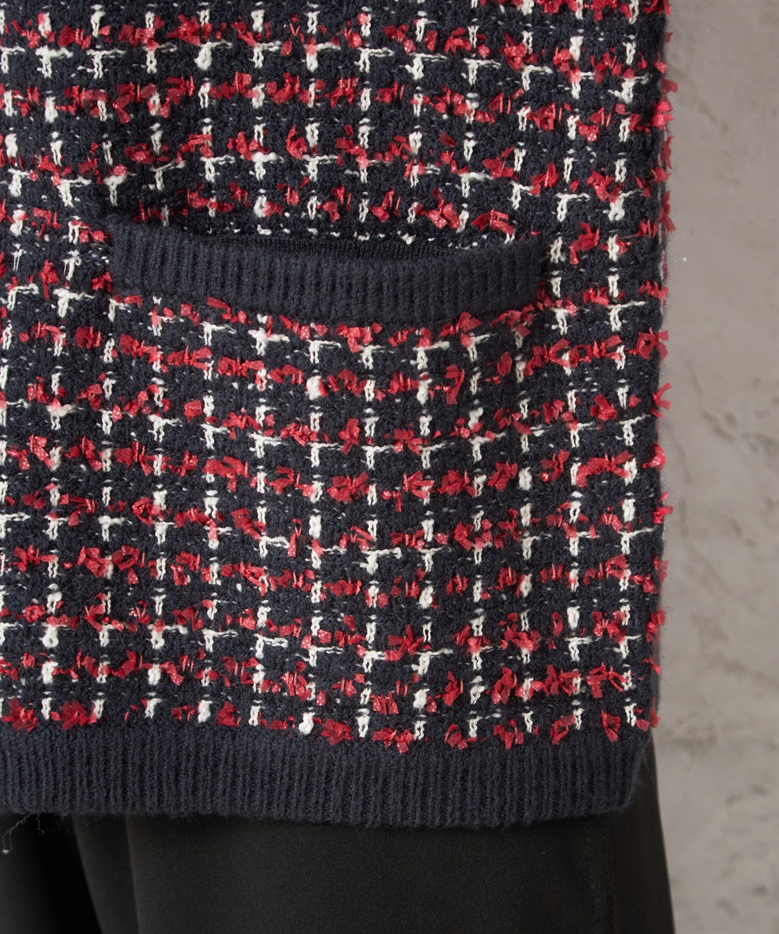 Petit Honfleur ツイード風チェックジャガードカーディガン_sub_8