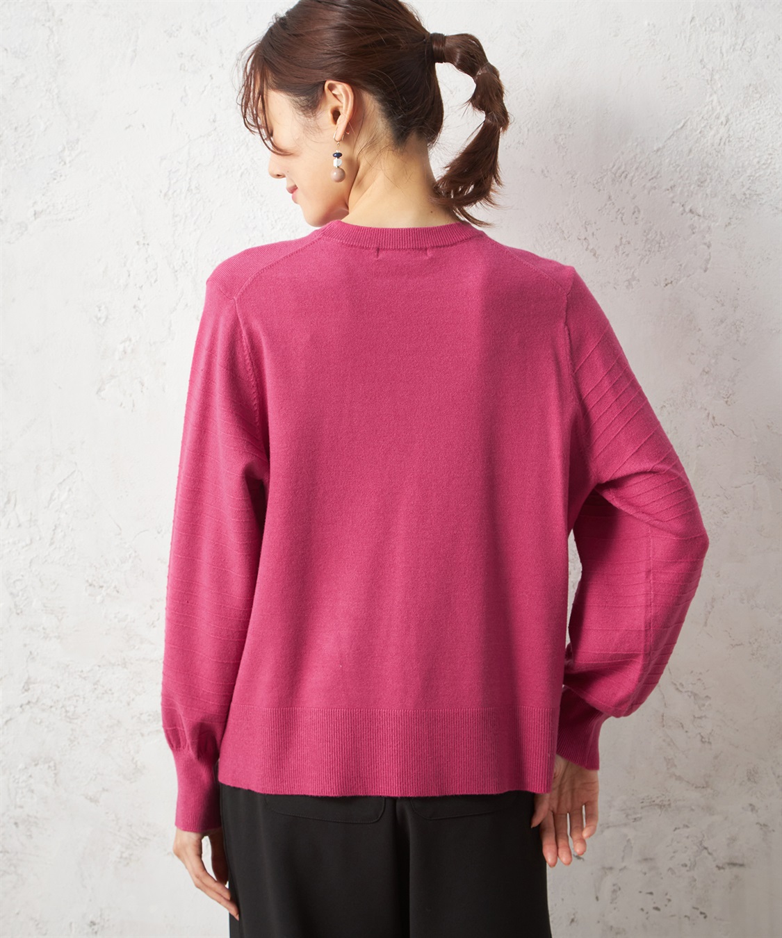 Petit Honfleur タックボーダーパフ袖プルオーバー_sub_2