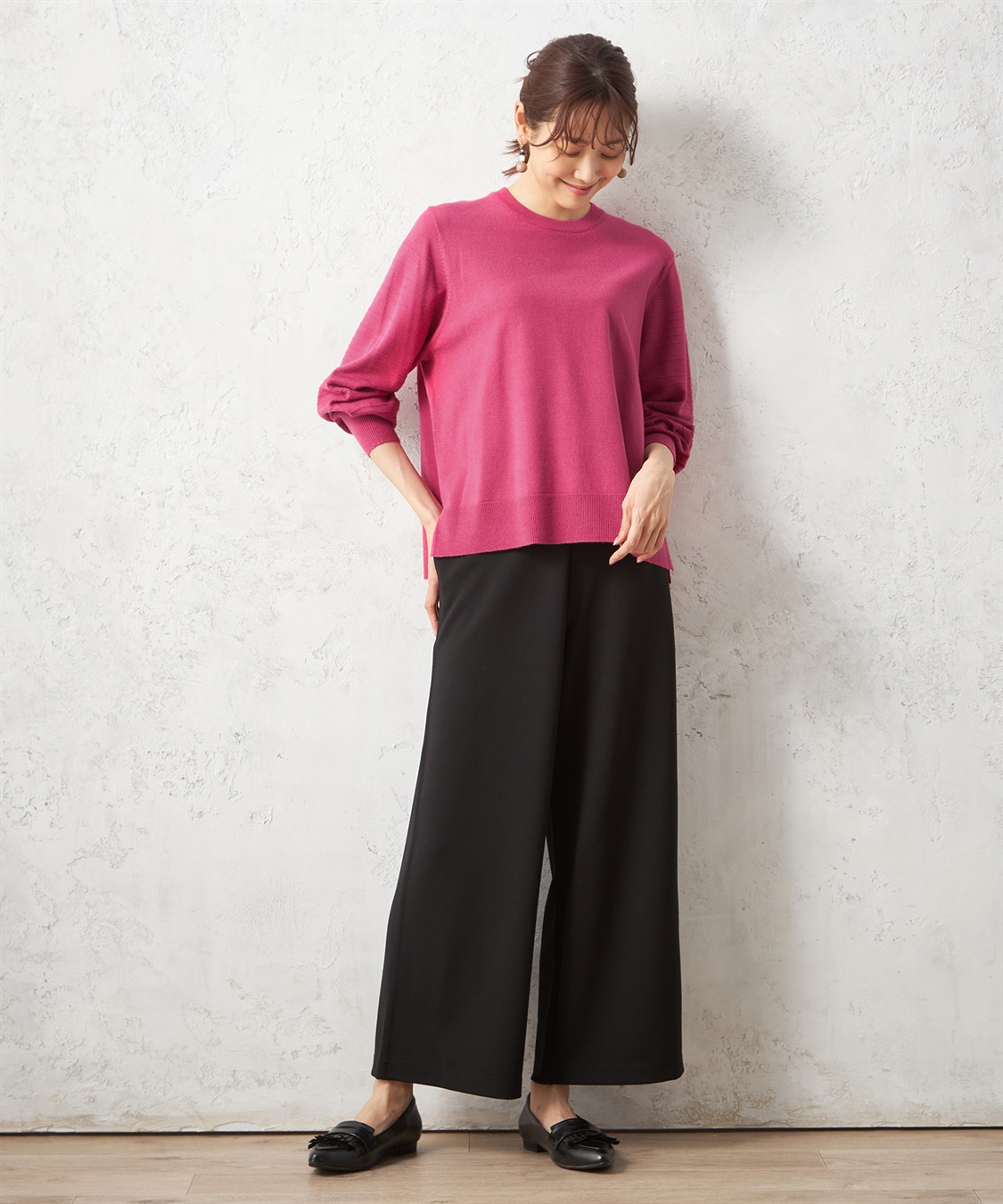 Petit Honfleur タックボーダーパフ袖プルオーバー_sub_7