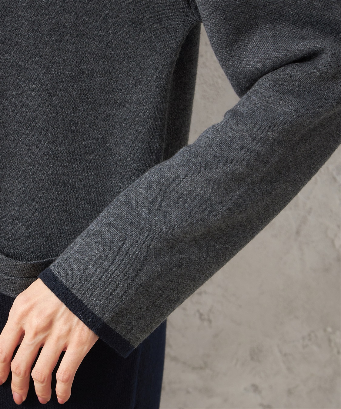 Petit Honfleur Wフェイスパネル配色コーディガン_sub_5