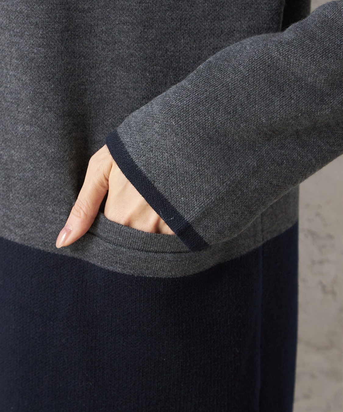 Petit Honfleur Wフェイスパネル配色コーディガン_sub_6