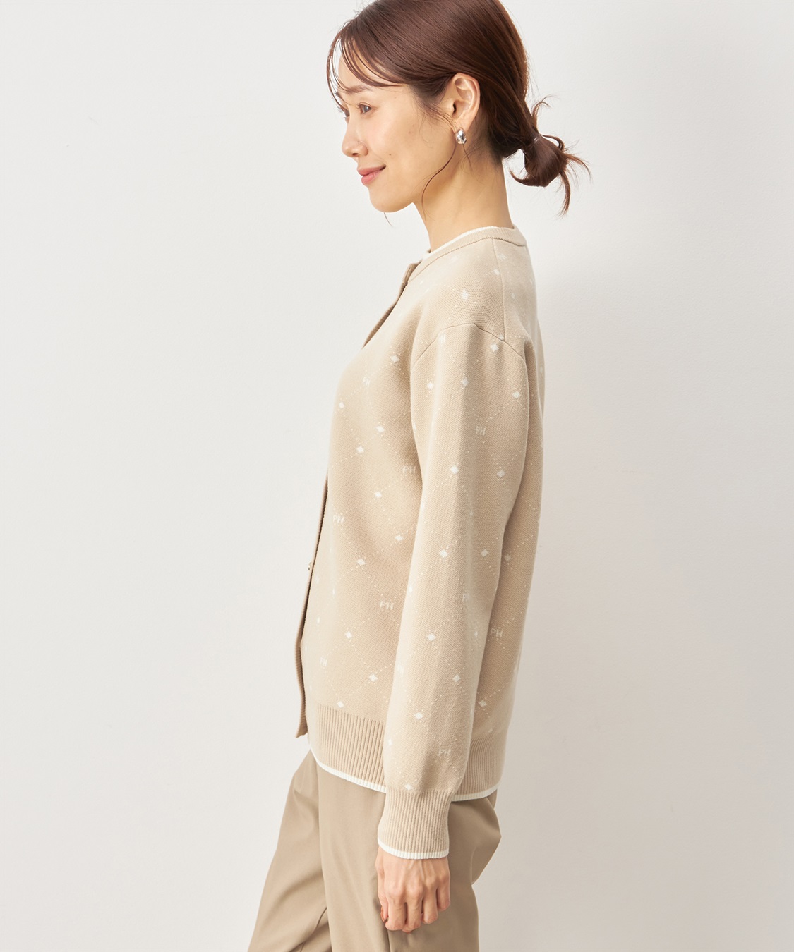 Petit Honfleur モノグラムニットカーディガン_sub_1