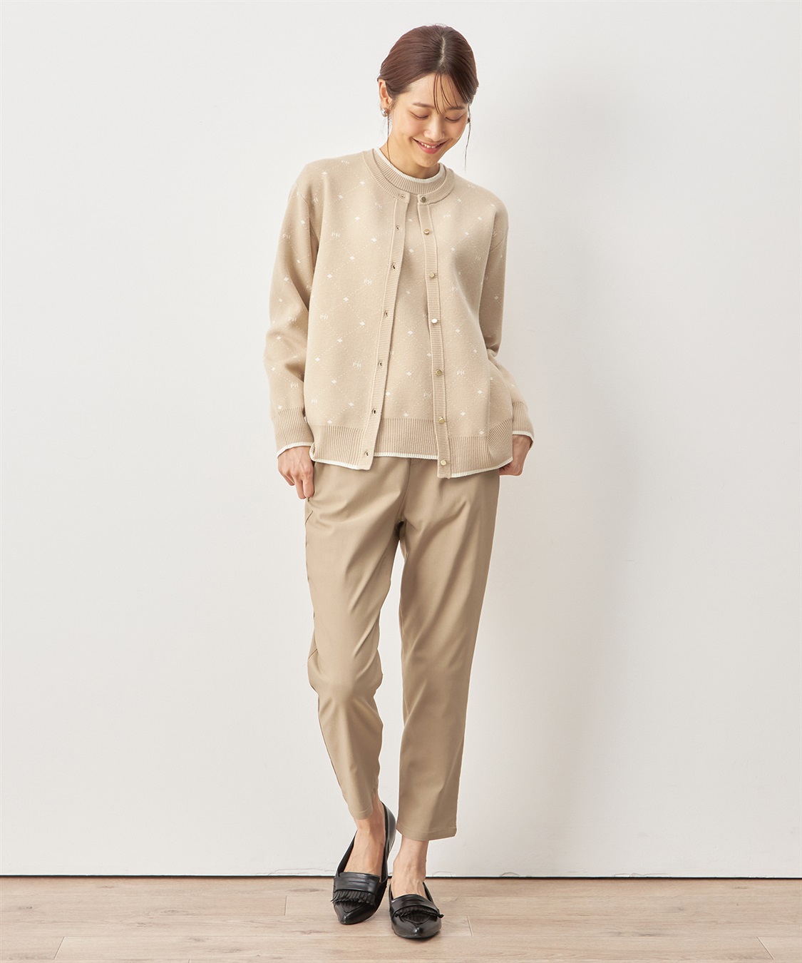 Petit Honfleur モノグラムニットカーディガン_sub_8